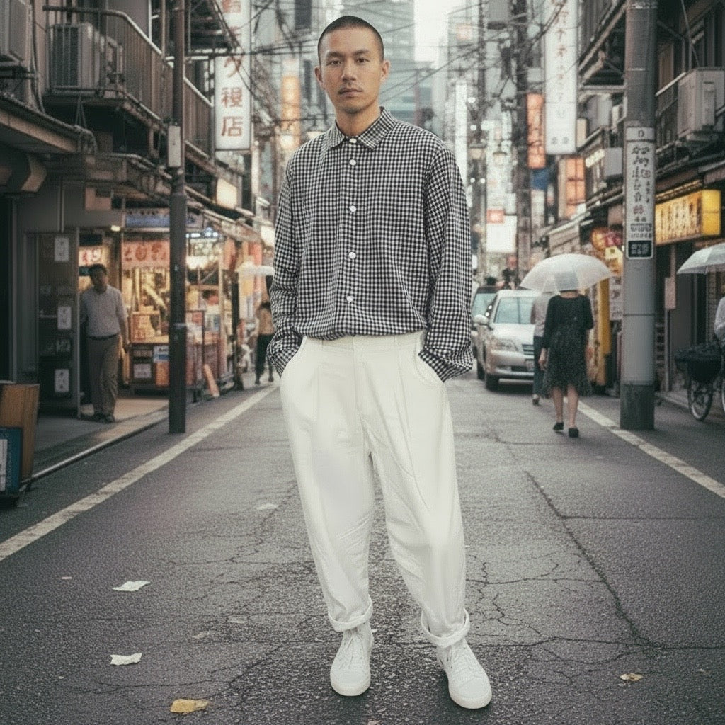 Original Shirt L/S - Cotton/Linen check
