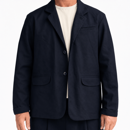 Baxter Jacket - Cotton Canvas - Deep Ocean Blue